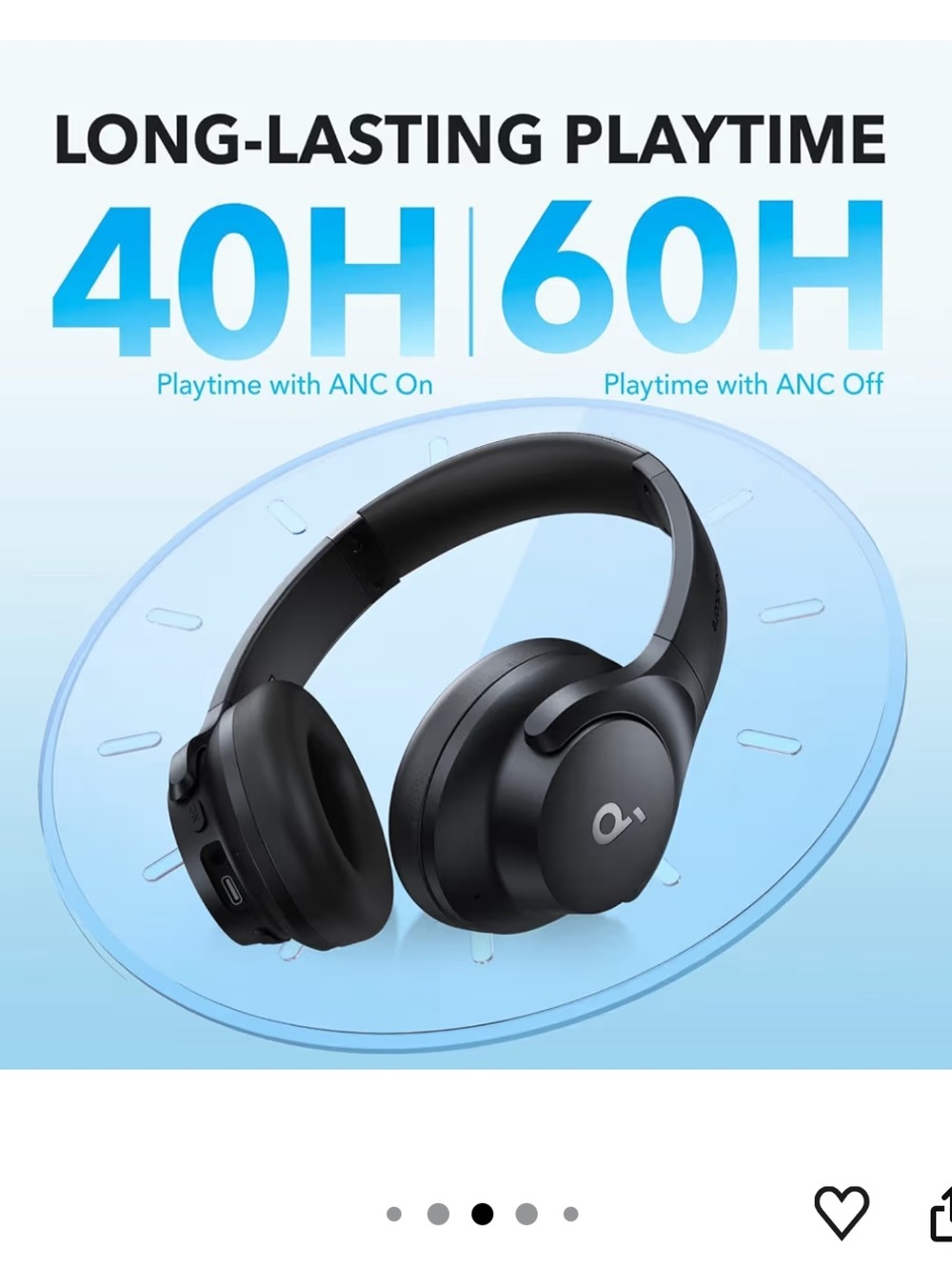 New in Box Soundcore by Anker Q20i wireless noise cancelling headphones - Picture 5 of 9